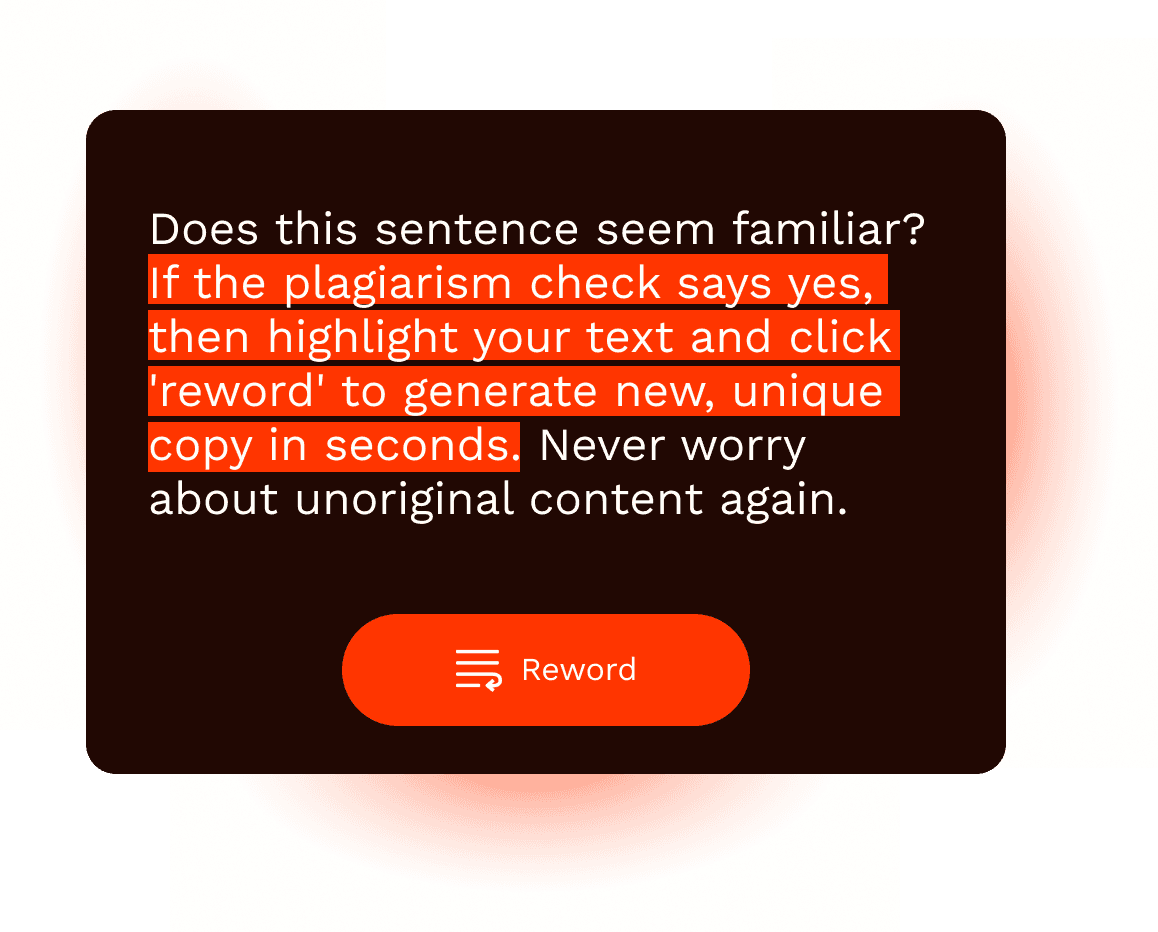 Reword plagarised copy