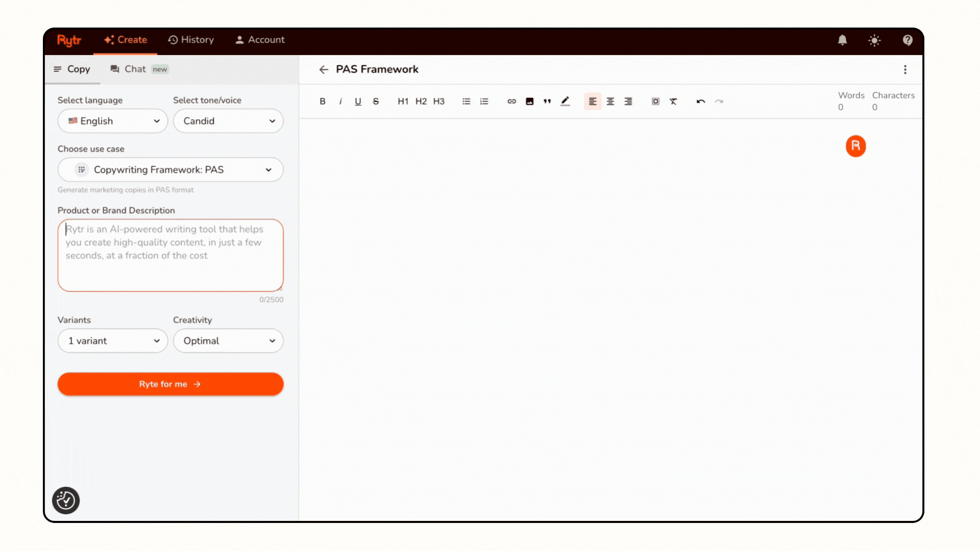 PAS Copywriting Generator